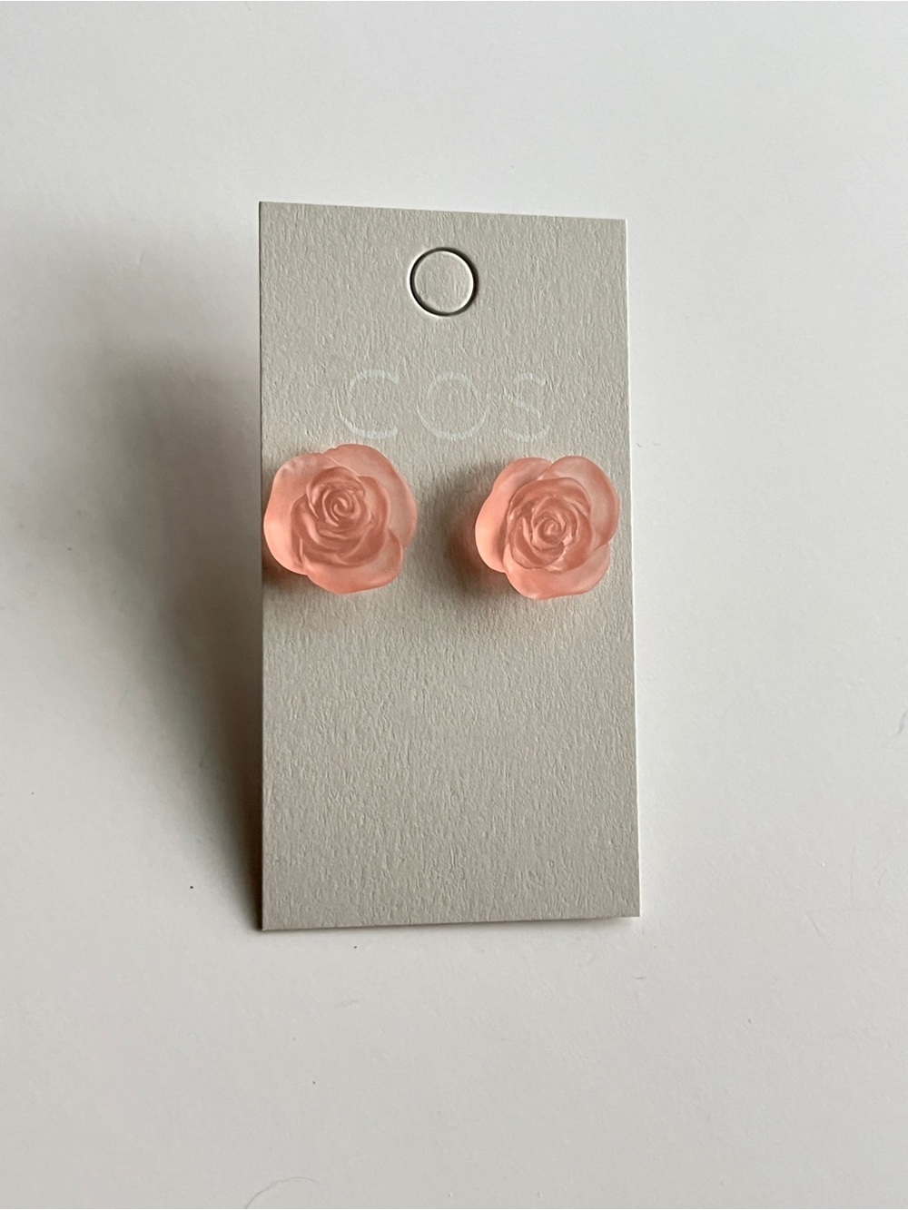 COS Peach Pink Rose Stud Earrings